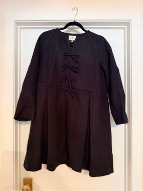 Tuckernuck Black Blair Bow Coat Dress XL